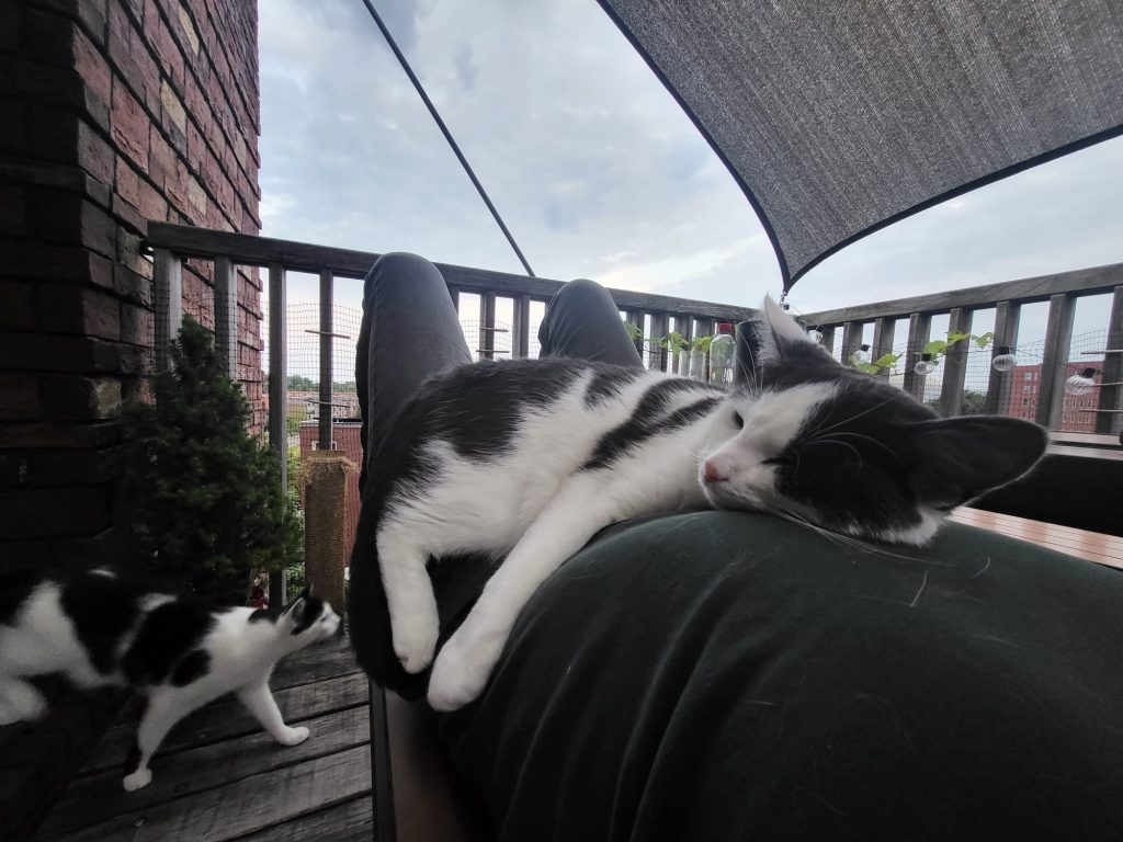 Lisa en Olly op het balkon